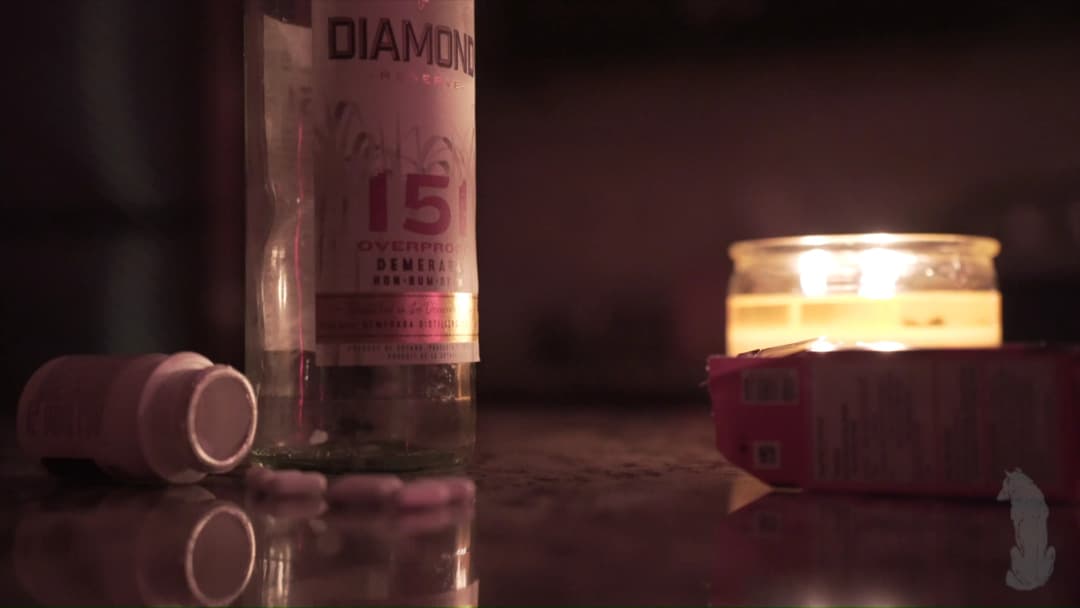 Pain music video still — datamoshed frame 016