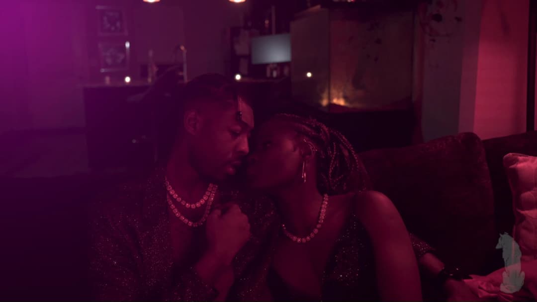 Pain music video still — datamoshed frame 029