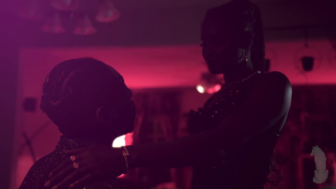 Pain music video still — datamoshed frame 041