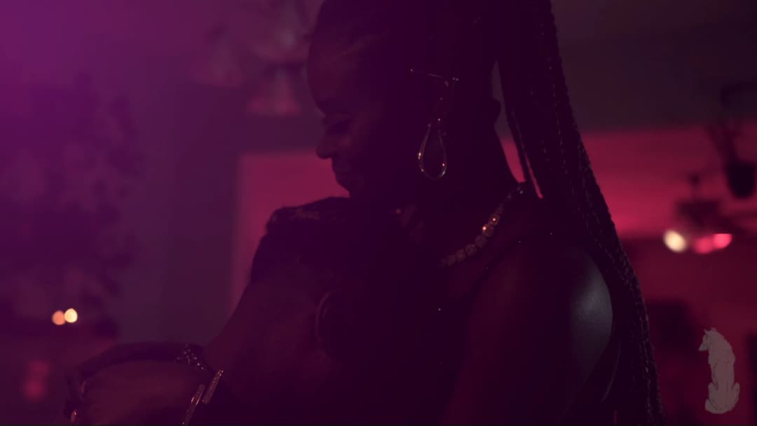 Pain music video still — datamoshed frame 043