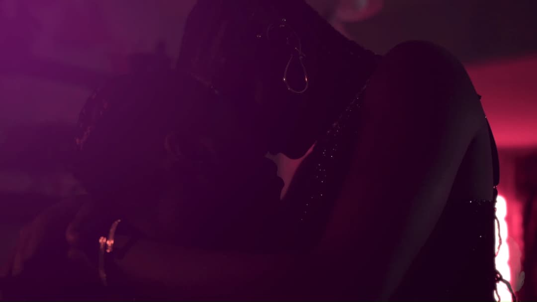 Pain music video still — datamoshed frame 049