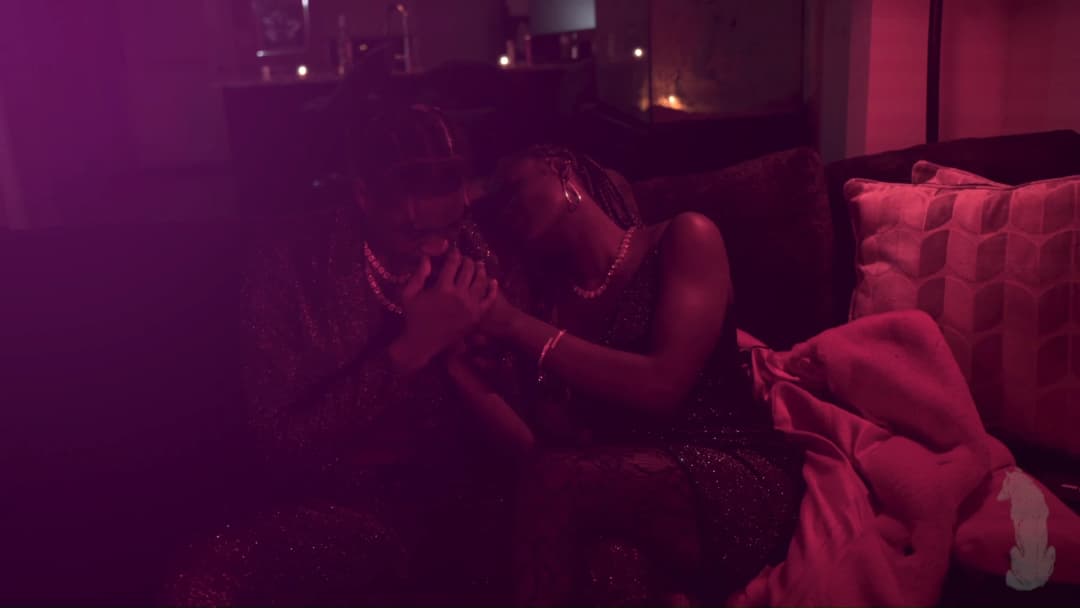 Pain music video still — datamoshed frame 056