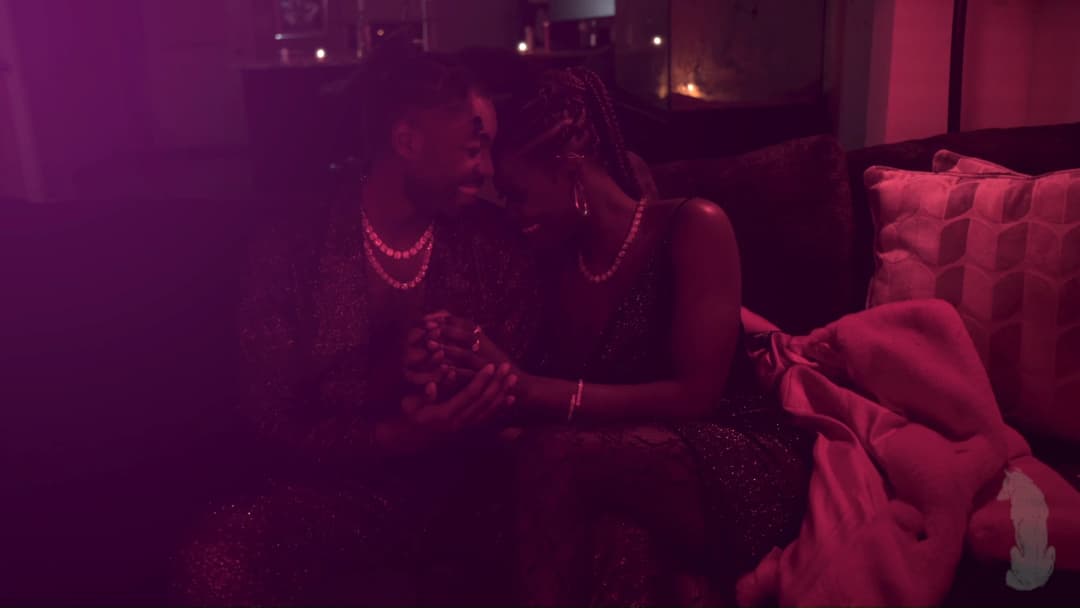 Pain music video still — datamoshed frame 063